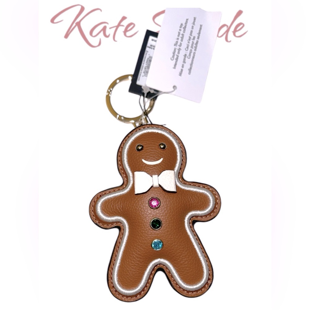 NWT! KATE SPADE GINGERBREAD KEYCHAIN BAG CHARM - Picture 8 of 8
